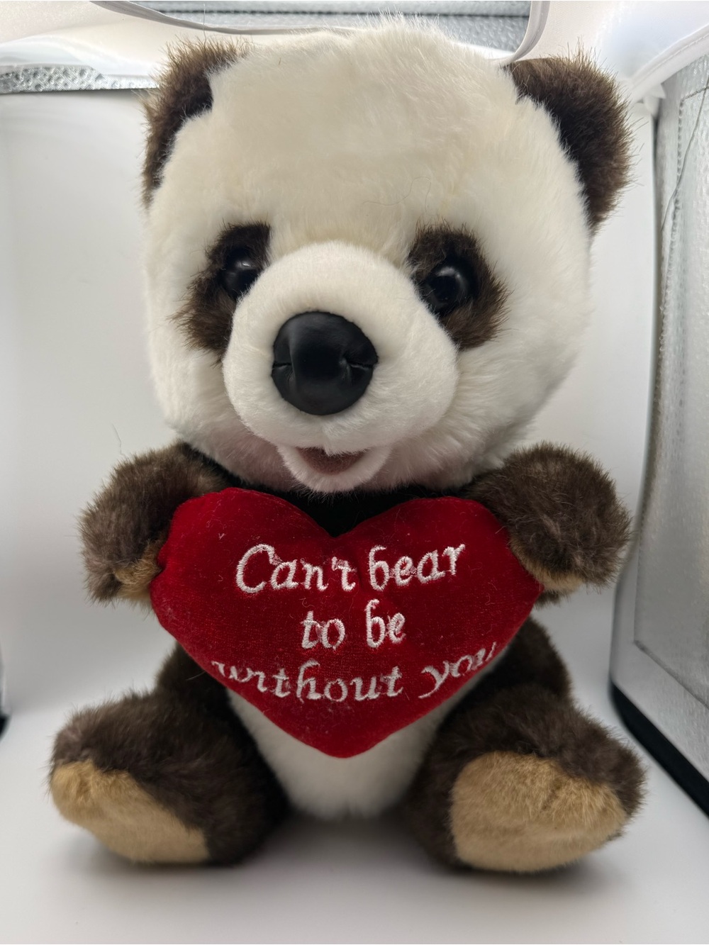 Vintage Plush Panda - Can’t Bear to be Without You Valentines or Love Gift